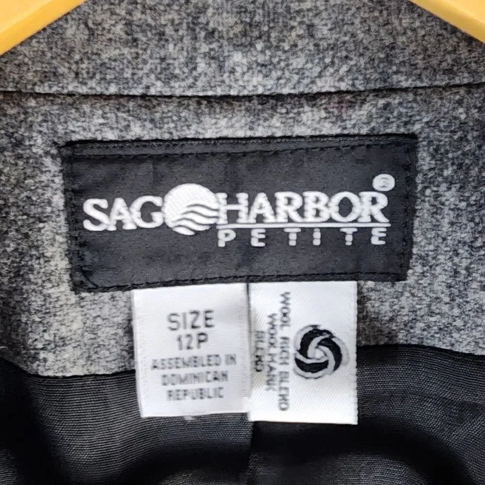Sag Harbor Petite Gray Wool Blend Blazer